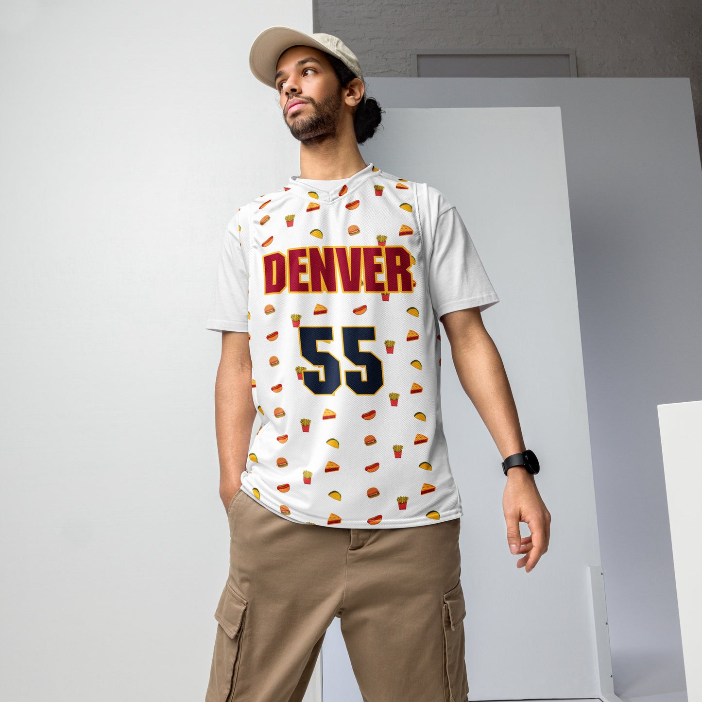 Denver White 55 Burgers Jersey